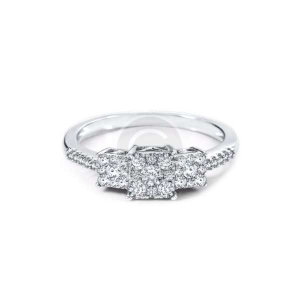 White Gold Diamond Semi-Eternity Band – Image 2