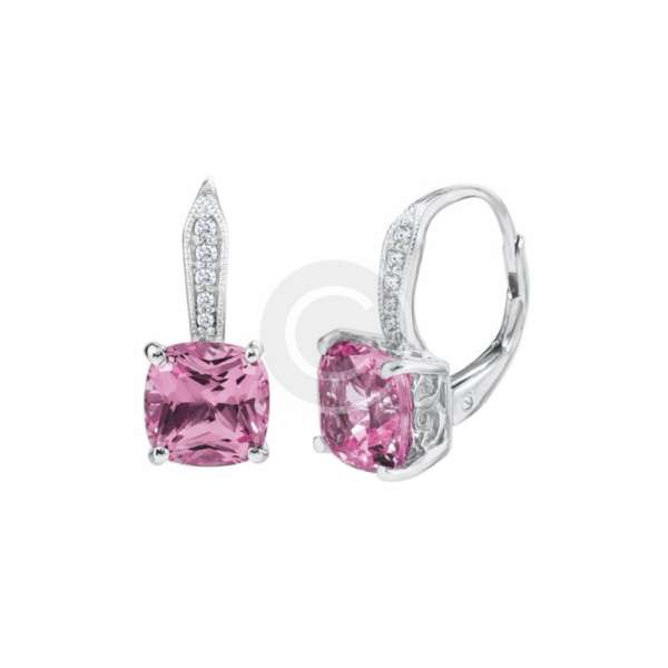 Sapphirine Gemstone and Diamond Accent Earrings – Image 2